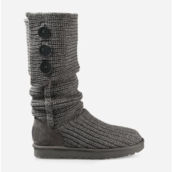 UGG Shoes - UGG Grey Classic Cardy Knit Boots